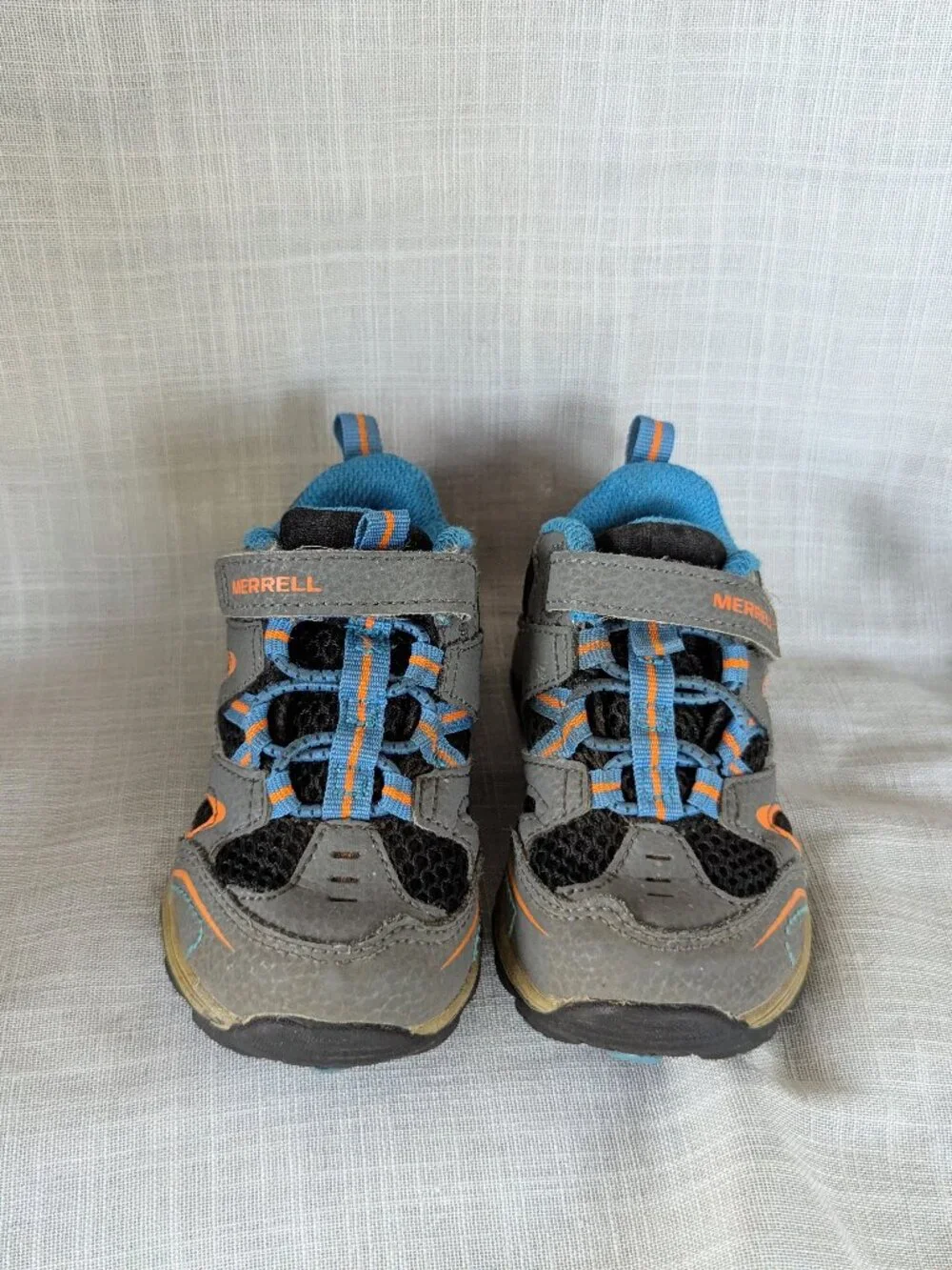 MERRELL TRAIL CHASER HIKING SHOES TODDLER BOYS SIZE 6.5 GRAY BLUE BLACK